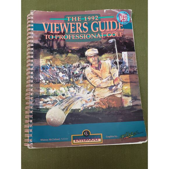 Golf Figurine & The 1992 Viewers Guide To Professional Golf Intergolf Golfax - Picture 2 of 10